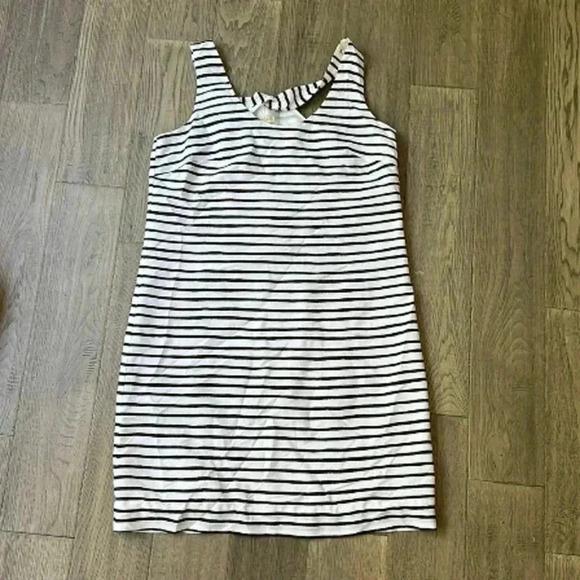 🔥j.crew🔥 | Dark  navy blue and white horizontal striped dress - Picture 1 of 12